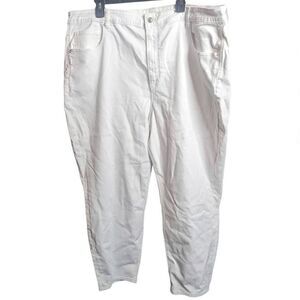 American Eagle Mom Jeans White Plus Size Straight Leg 24‎